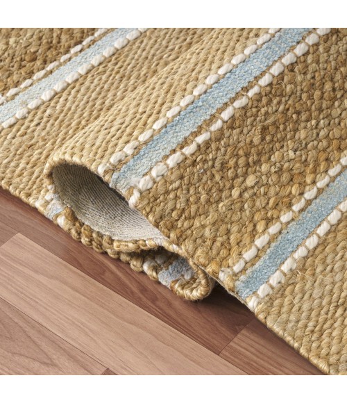 LR Home Natural Fiber Spa Blue/Natural 82490 5 ft. X 7 ft. 9 in. Rect. Rug