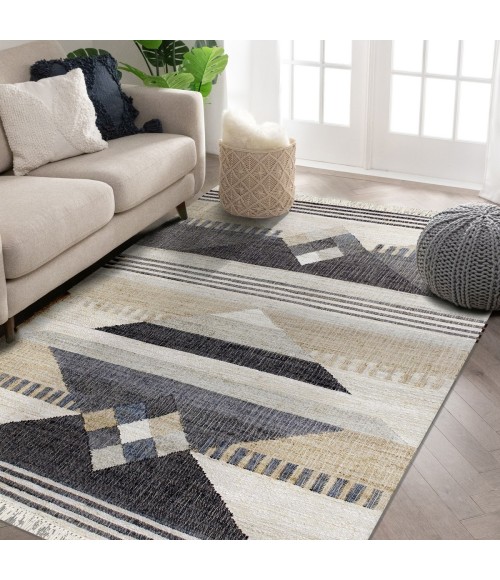 LR Home Nimroz Tan/Black/Blue/Gray/White 81984 2 ft. X 3 ft. Rect. Rug