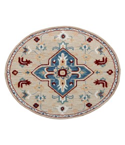 Rachel RUG-AV Beige/Blue 7 ft. 3 in. Round Area Rug
