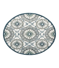 Rachel RUG-AW Ivory/Gray 7 ft. 3 in. Round Area Rug