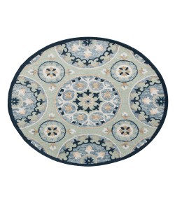 Rachel RUG-AZ Sage/Blue 7 ft. 3 in. Round Area Rug