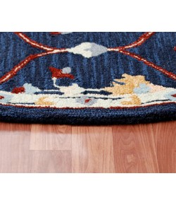 Rachel RUG-AB Navy/Red 7 ft. 3 in. Round Area Rug