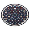 Rachel RUG-AB Navy/Red 3 ft. Round Area Rug