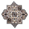 LR Home Shapes 50922 Black/ Mocha 7' X 7' Round Rug