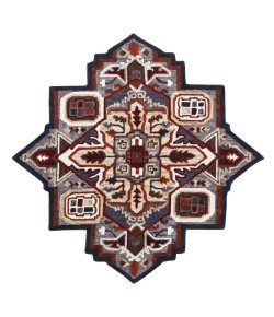 Shena SHA-AA Gold Area Rug 5 ft. Star Star