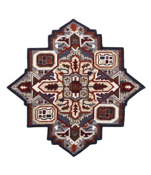 LR Home SHAPES 50923 Gold/ Blue 5' Round Rug