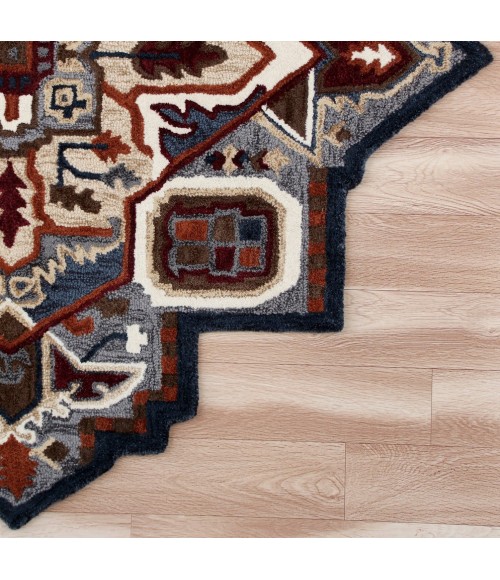 LR Home SHAPES 50923 Gold/ Blue 7' X 7' Round Rug