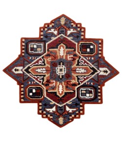 Shena SHA-AA Rust Area Rug 5 ft. Star Star