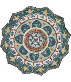 Sindy SIN-AG Green Area Rug 6 ft. Round