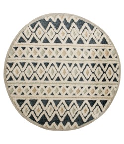Sindy SIN-AI Blue Area Rug 6 ft. Round