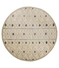 LR Home Sindy SIN-AI Cream Area Rug 6 ft. Round
