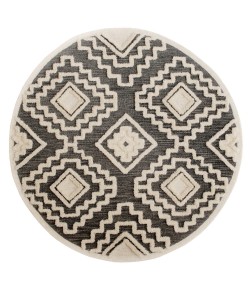 LR Home Sindy SIN-AJ Gray Area Rug 4 ft. Round