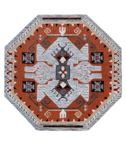 Sindy SIN-AO Terracotta Area Rug 6 ft. Round