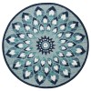 LR Home Sinuous 54151 Teal/ Blue 6' Round Rug