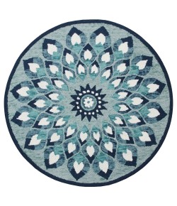 Sindy SIN-AR Blue Area Rug 6 ft. Round