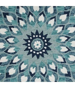 LR Home Sinuous SINUO54151 Blue Area Rug 6 ft. Round