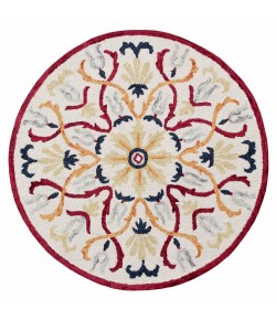 LR Home Sindy SIN-AU Red Area Rug 6 ft. Round