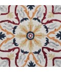 LR Home SINUOUS 54154 Ivory/ Red 4' X 4' Round Rug