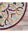 LR Home SINUOUS 54154 Ivory/ Red 4' X 4' Round Rug