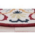 LR Home SINUOUS 54154 Ivory/ Red 4' X 4' Round Rug
