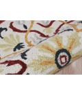LR Home SINUOUS 54154 Ivory/ Red 4' X 4' Round Rug