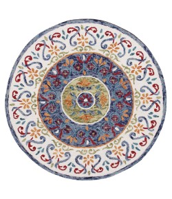 LR Home Sindy SIN-AT White Area Rug 6 ft. Round