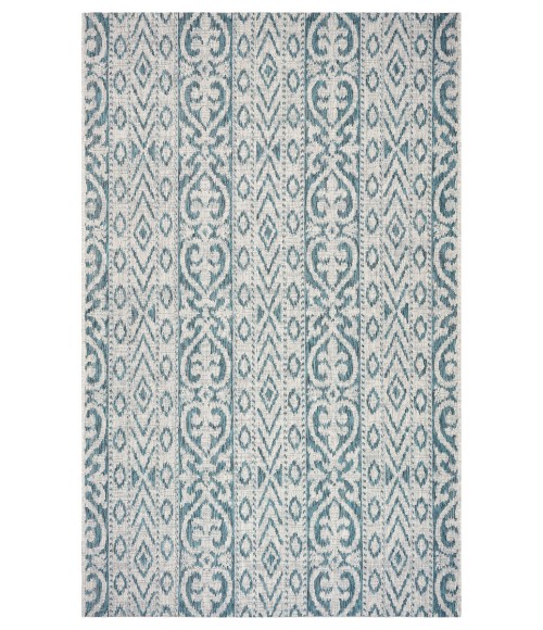 LR Home Sun Shower 81242 Blue/ Green 1'10" X 3'0 Rect. Rug
