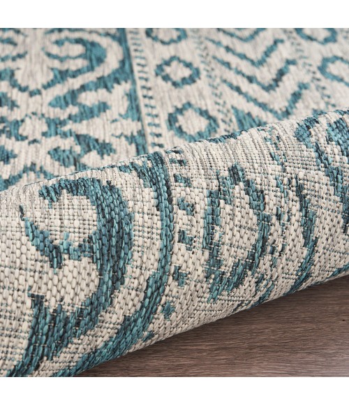 LR Home Sun Shower 81242 Blue/ Green 1'10" X 3'0 Rect. Rug