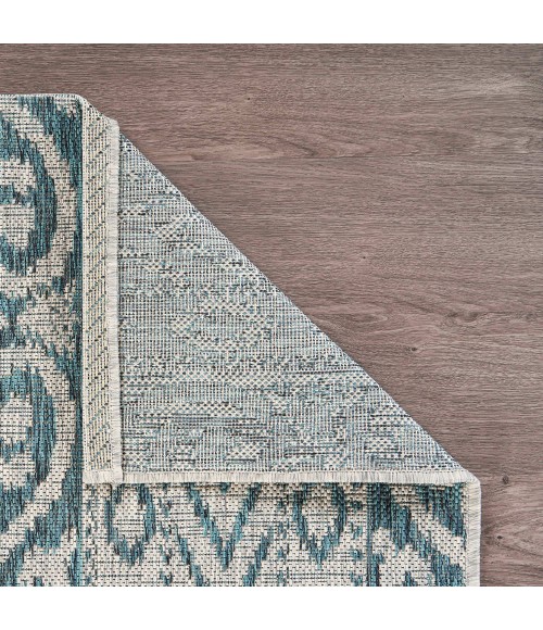 LR Home Sun Shower 81242 Blue/ Green 1'10" X 3'0 Rect. Rug