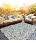 LR Home Sun Shower 81242 Blue/ Green 1'10" X 3'0 Rect. Rug