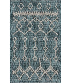 LR Home Sylvestra SUN-AA Blue Area Rug 1 ft. 10 in. X 3 ft. Rectangle