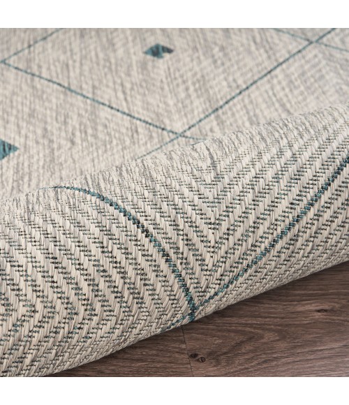 LR Home Sun Shower 81248 Blue/ Gray 1'10" X 3'0 Rect. Rug