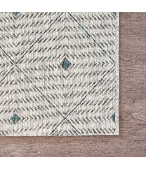 LR Home Sun Shower 81248 Blue/ Gray 1'10" X 3'0 Rect. Rug