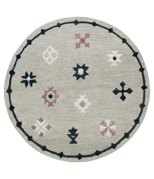 LR Home VIBRANCE 3564 Gray 7' X 7' Round Rug