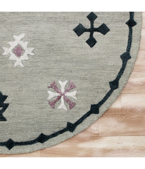 LR Home VIBRANCE 3564 Gray 7' X 7' Round Rug