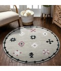 LR Home VIBRANCE 3564 Gray 7' X 7' Round Rug