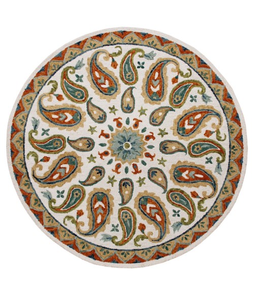 LR Home VIBRANCE 3565 Ivory/ Multi 7' X 7' Round Rug