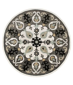LR Home Valerie VIB-AN Gray Area Rug 5 ft. Round