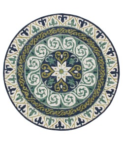 LR Home Valerie VIB-AO Blue Area Rug 7 ft. Round