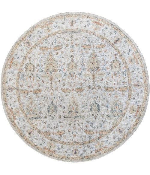 LR Home Vintage Silver/Taupe/Cream 81925 8 ft. 6 in. Round Rug