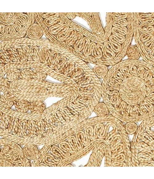 LR Resources NATURAL JUTE NATUR12029NAT80RD Area Rug