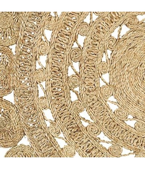 NATURAL JUTE RUG LR Resources NATURAL JUTE NATUR50134NAT80RD Area Rug
