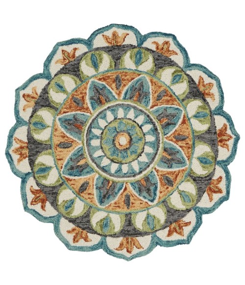 LR Resources DAZZL54085TEG60RD LR54085-TEG60RD Area Rug