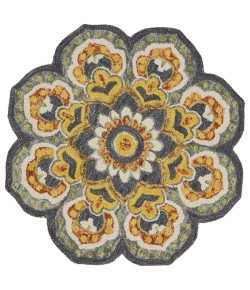 LR Home Daleyza DAZ-AQ Gray Area Rug 6 ft. Round