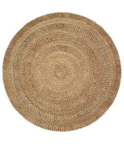 LR Home Natural Jute NATUR12034 Gray Area Rug 8 ft. Round