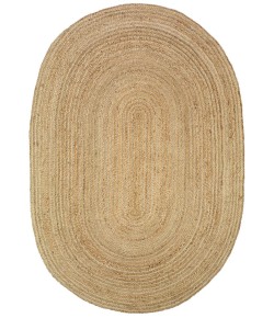LR Home Natural Fiber 12036 Natural/ Gray 7'X 9' Oval Rug