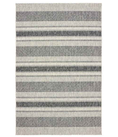 LR Home Sun Shower 81246 Gray/ Black 5' X 8' Rect. Rug