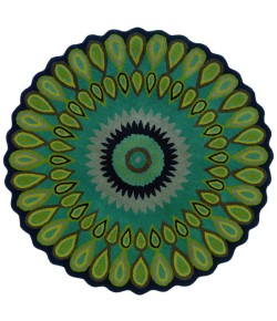 Valerie VIB-AI Green Area Rug 3 ft. Round