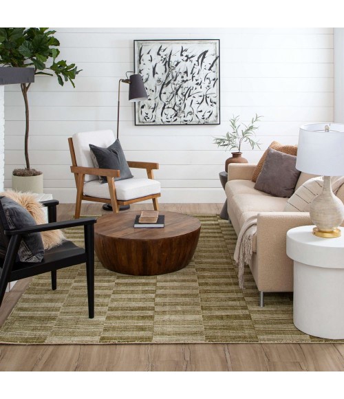 Karastan Broken Stripe Moss 8' x 10' Area Rug