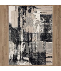 Karastan Epiphany Brush Strokes Soot Rug 1 ft. 6 in. X 1 ft. 6 in. Rectangle